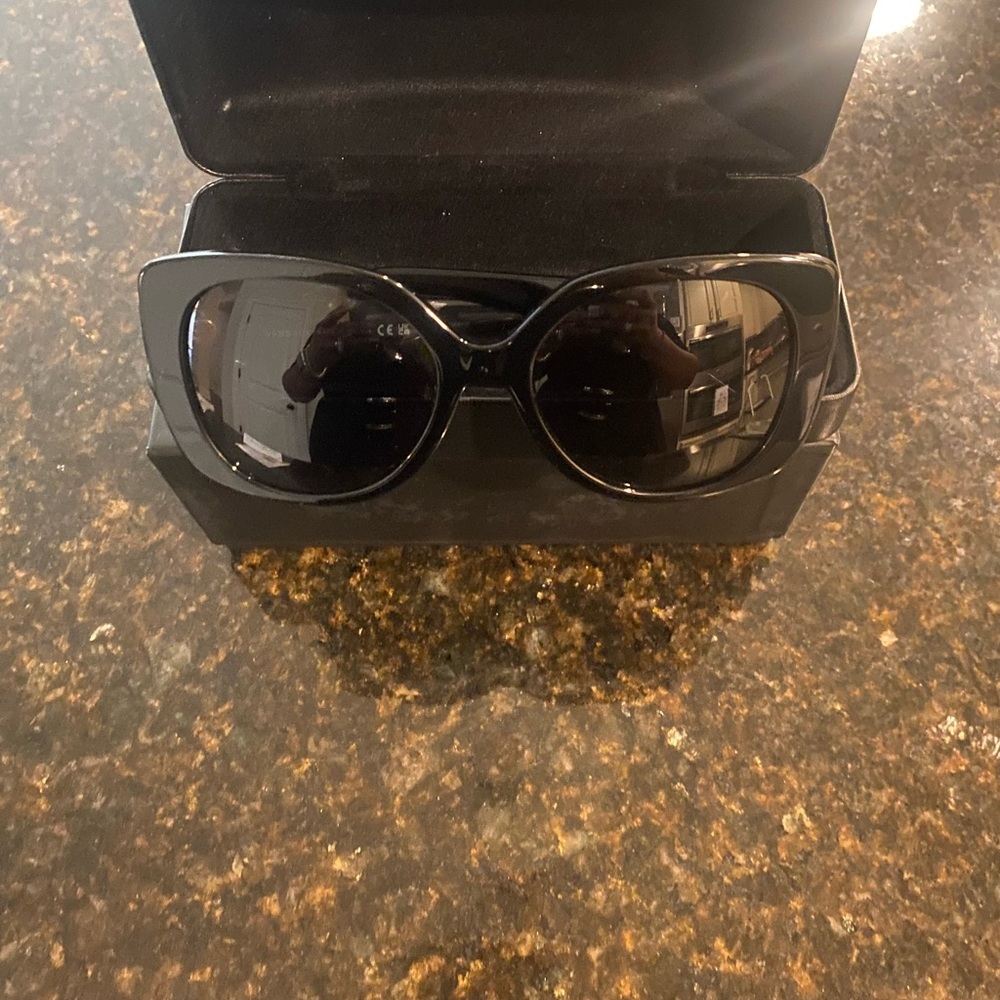 Versace Black Sunglasses w/Gold Accents